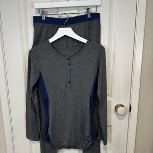 Splendid Charcoal and blue Long Sleeve Tee and pants